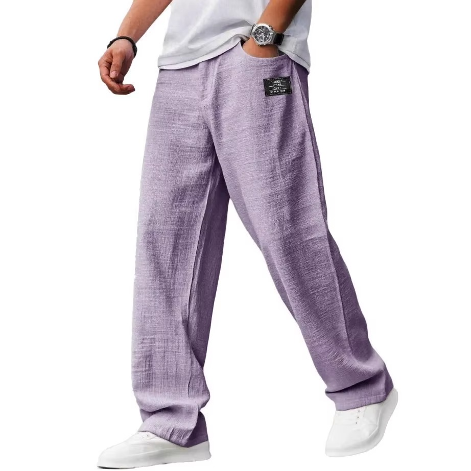 Men's Relaxed Linen-Blend Drawstring Pants