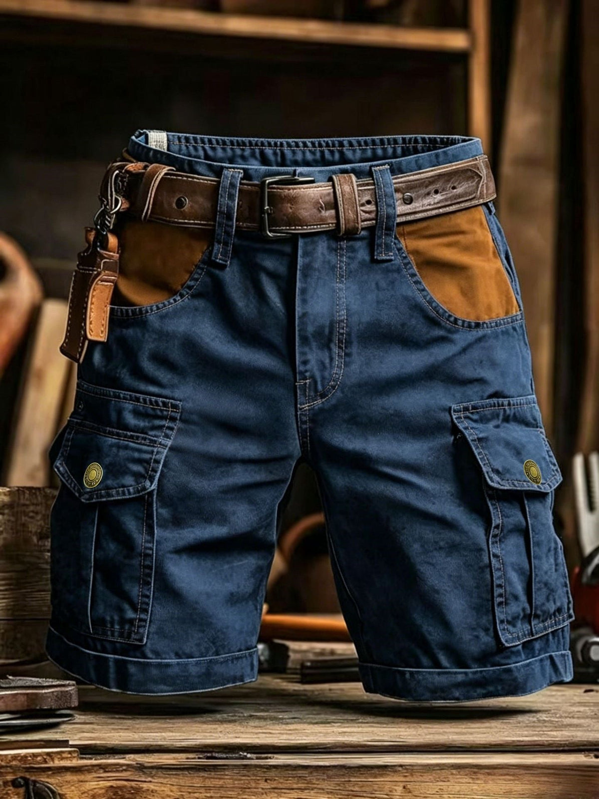 Men's Vintage Patch Cargo Shorts