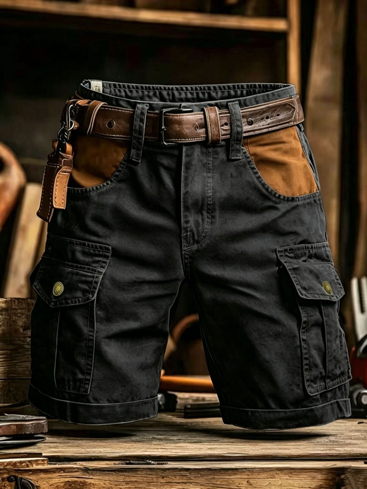Men's Vintage Patch Cargo Shorts