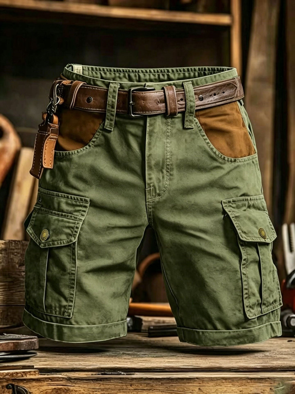 Men's Vintage Patch Cargo Shorts