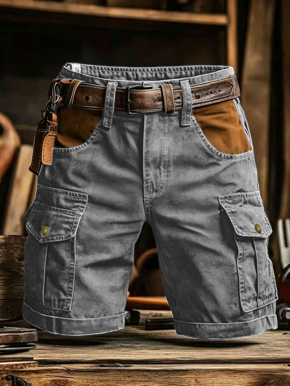 Men's Vintage Patch Cargo Shorts