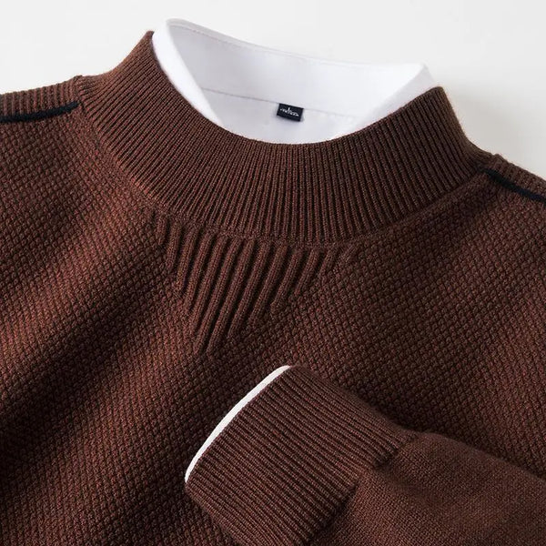 Men's Textured Knit Crewneck Sweater