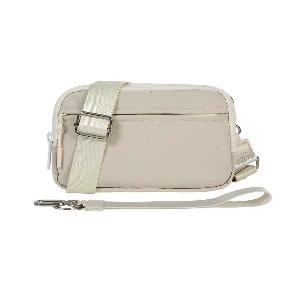Triple-Zip Crossbody Phone Wallet