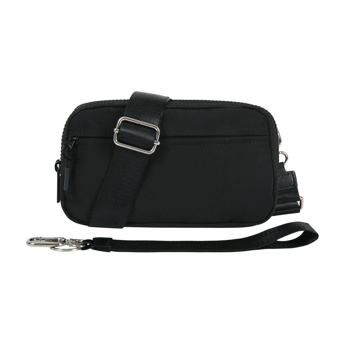 Triple-Zip Crossbody Phone Wallet