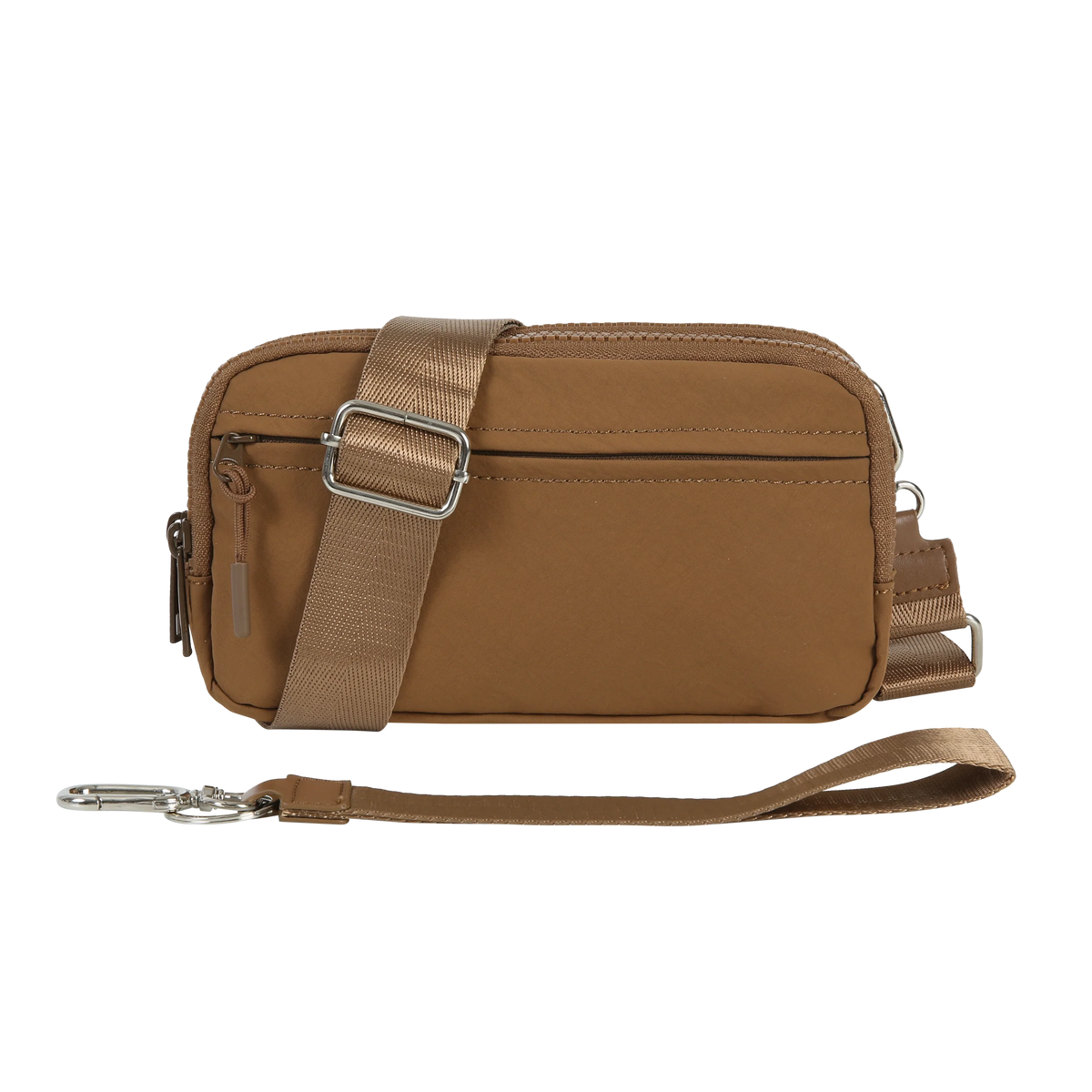 Triple-Zip Crossbody Phone Wallet