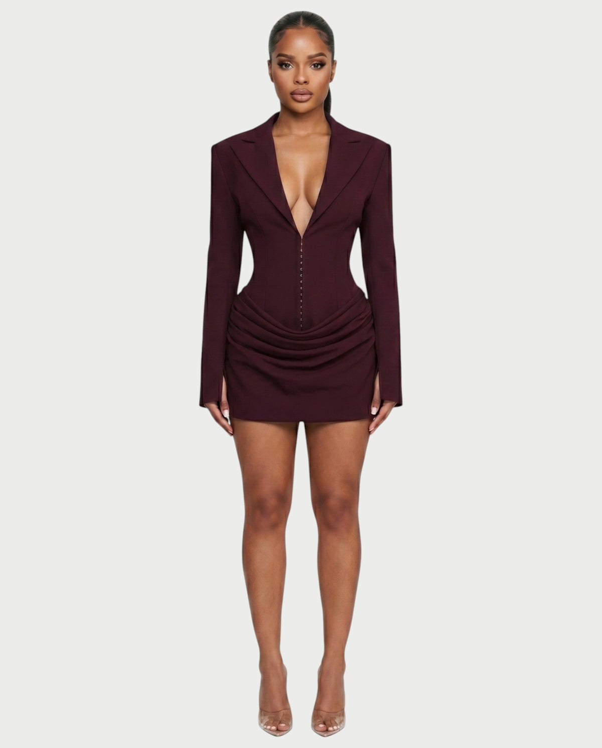 Ruched Blazer Mini Dress