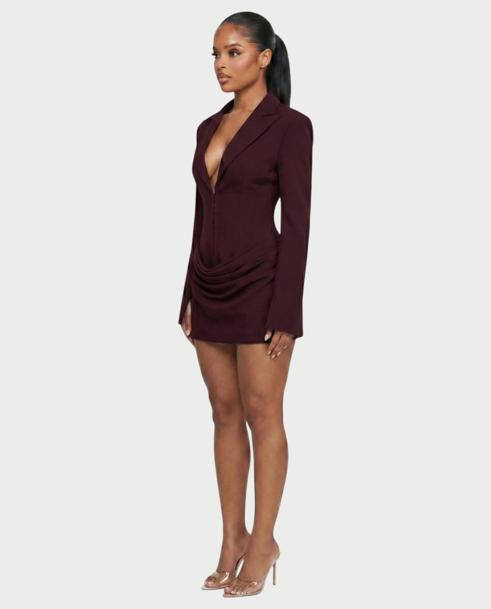 Ruched Blazer Mini Dress
