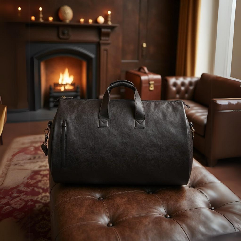 Men's Vegan Leather Weekender Duffel Bag