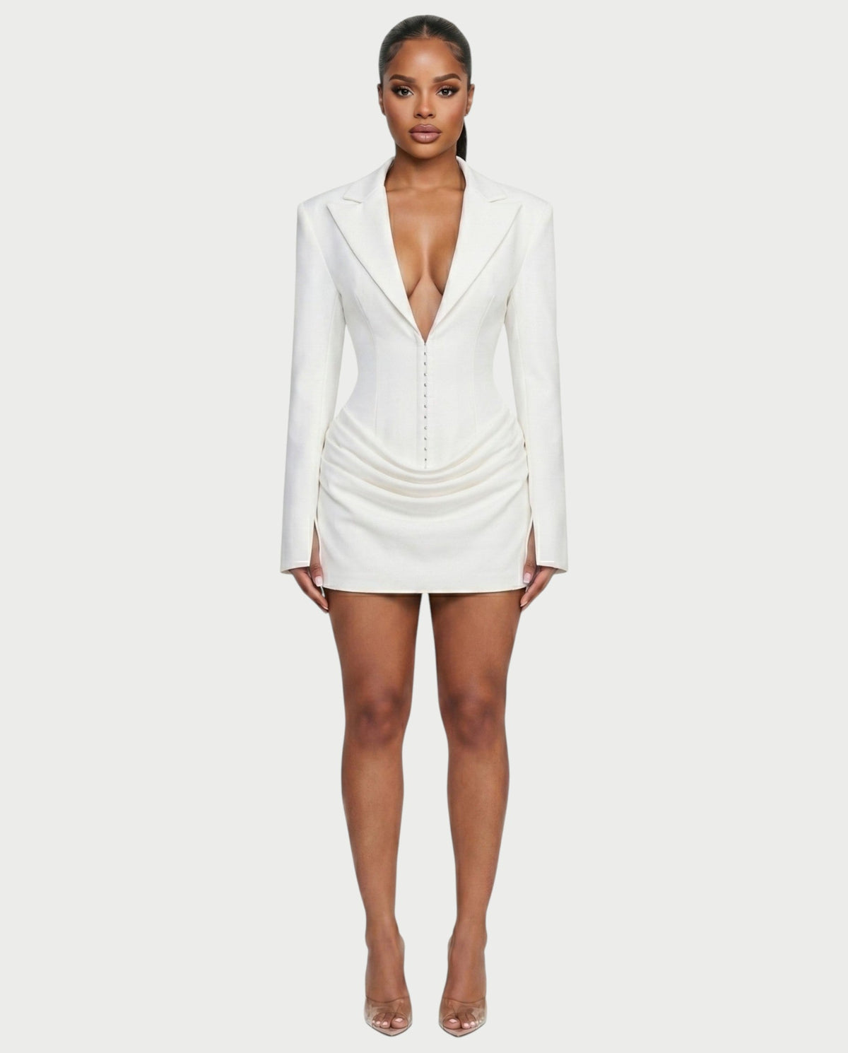 Ruched Blazer Mini Dress