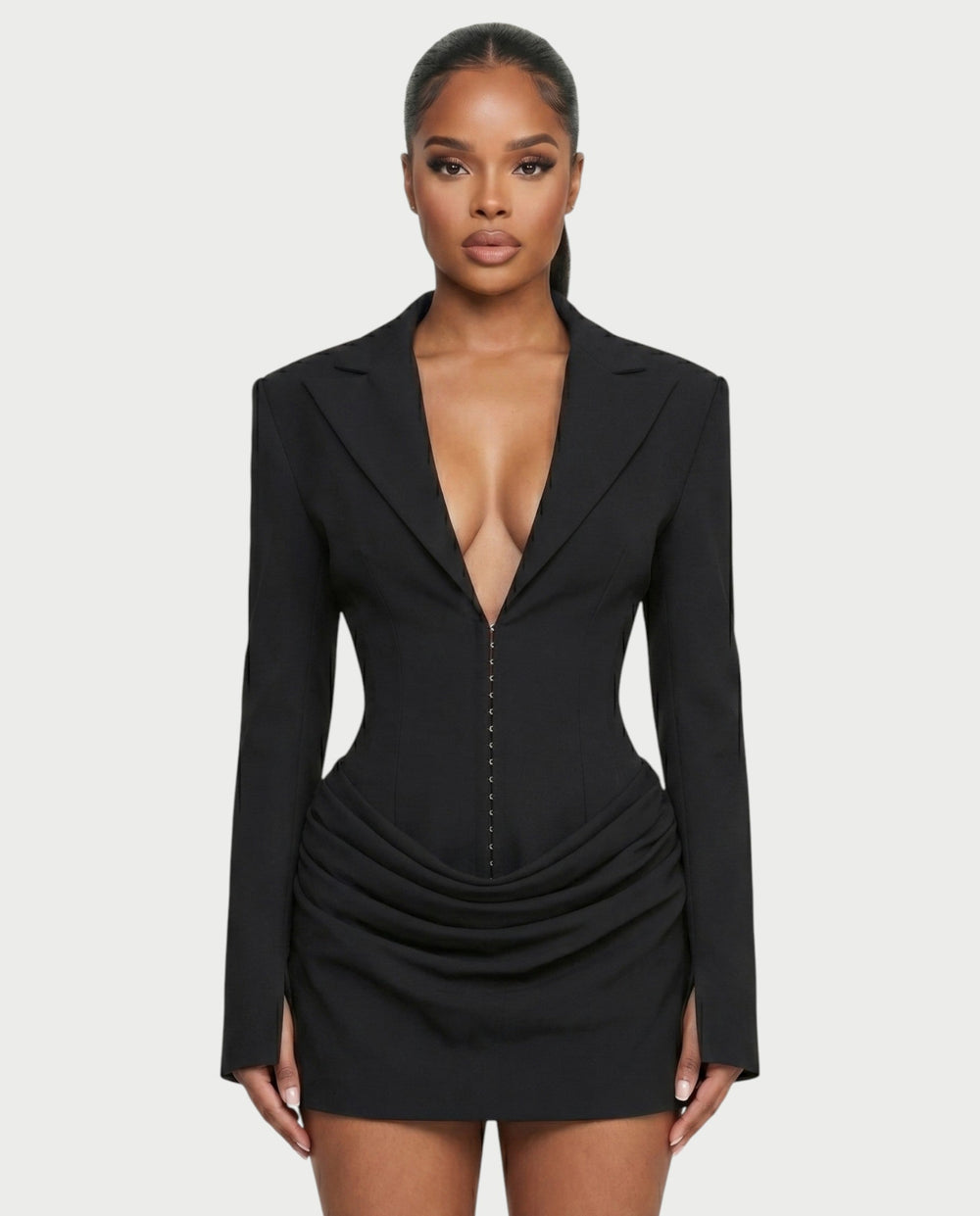 Ruched Blazer Mini Dress