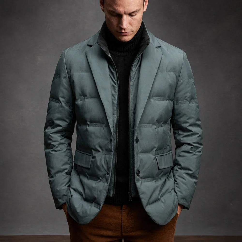 Men's Quilted Padded Tailored Blazer