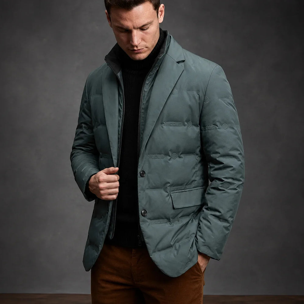 Men's Quilted Padded Tailored Blazer