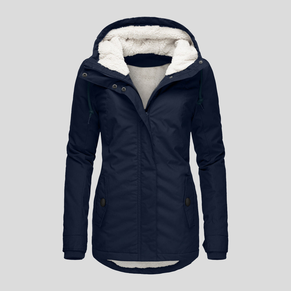 Sherpa-Lined Hooded Utility Parka Jacket
