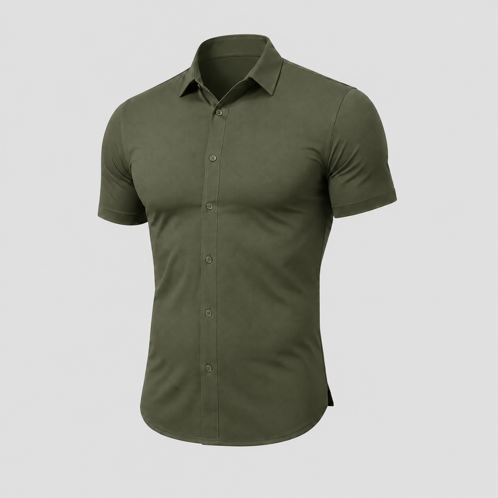Men's Muscle-Fit Stretch Short-Sleeve Shirt