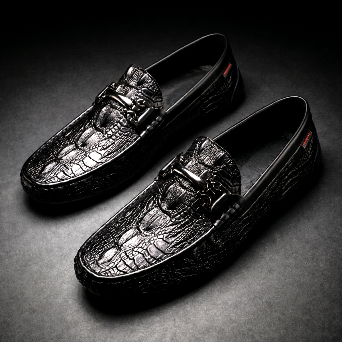 Men's Croc-Embossed Bit Loafers