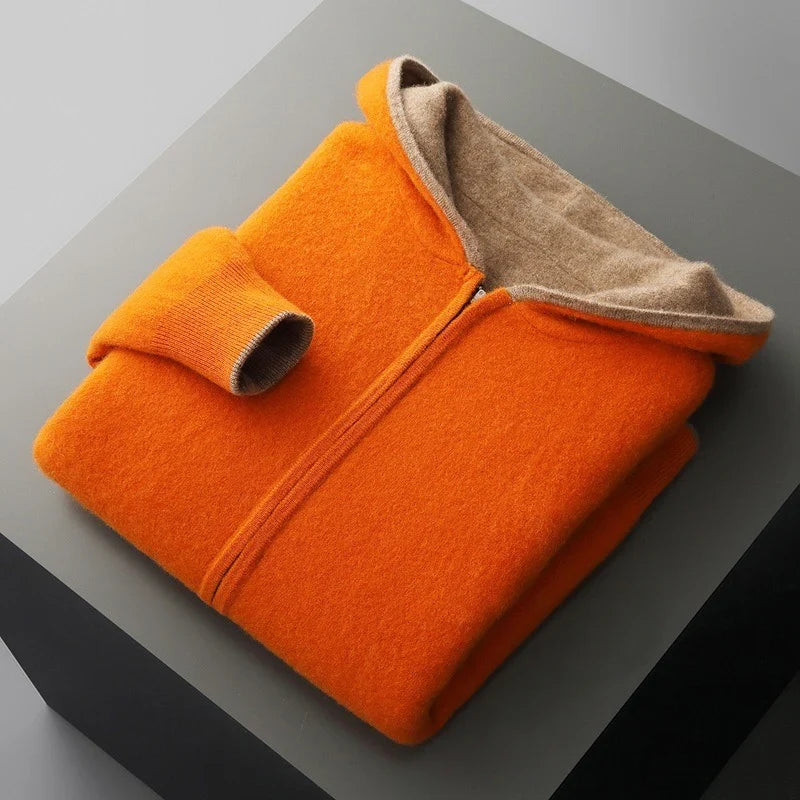Men's Reversible Cashmere-Touch Zip Hoodie