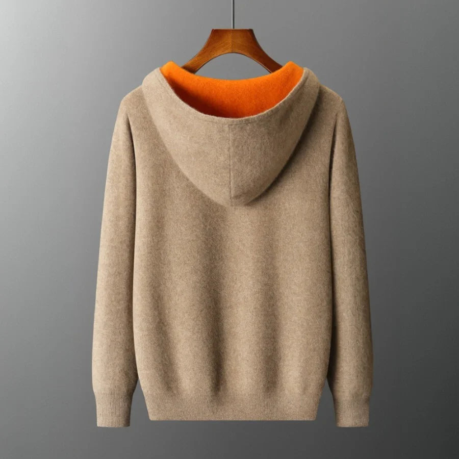 Men's Reversible Cashmere-Touch Zip Hoodie