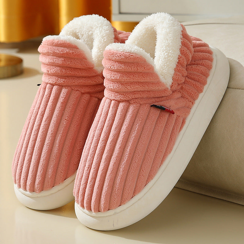 Ribbed Plush Bootie Slippers