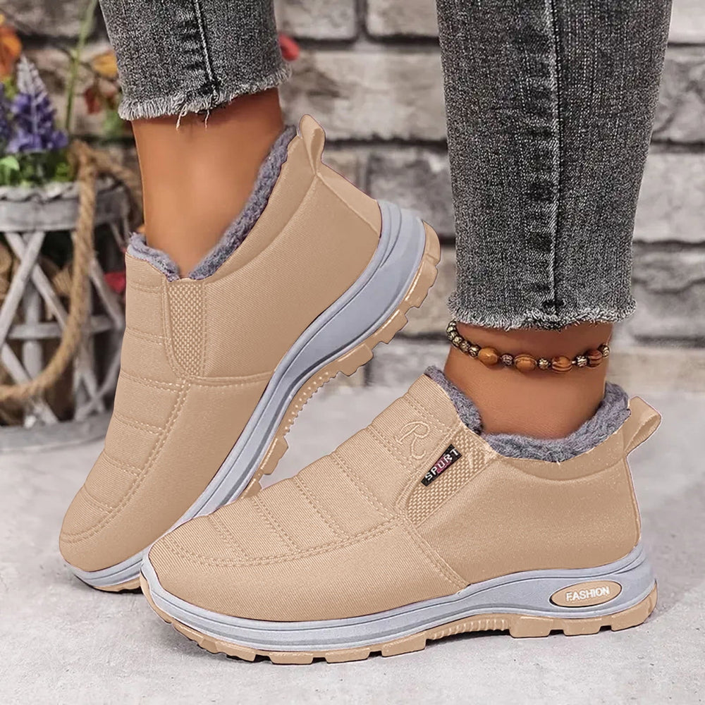 Quilted Plush-Lined Slip-On Sneaker Boots