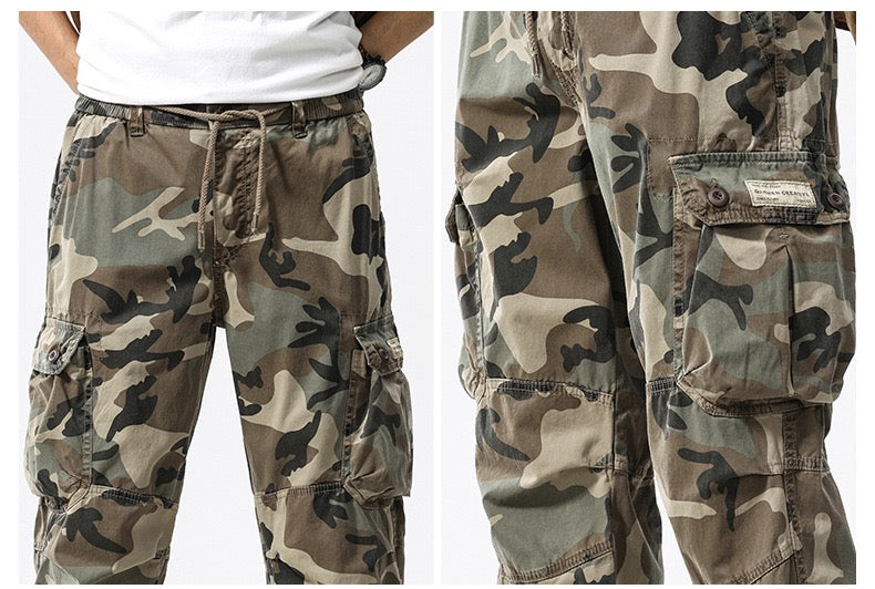 Men's Camo Cargo Pants with Zip Cuffs