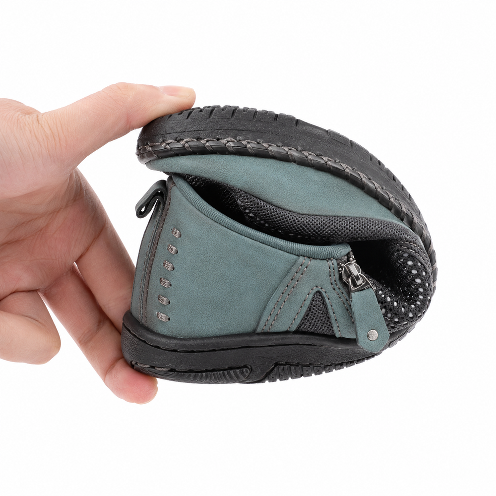 Hand-Stitched Side-Zip Slip-On Loafers