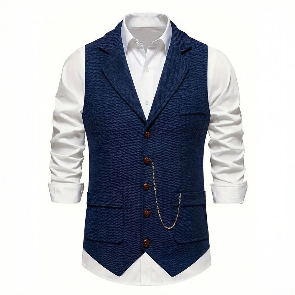 Men's Herringbone Tweed-Style Waistcoat