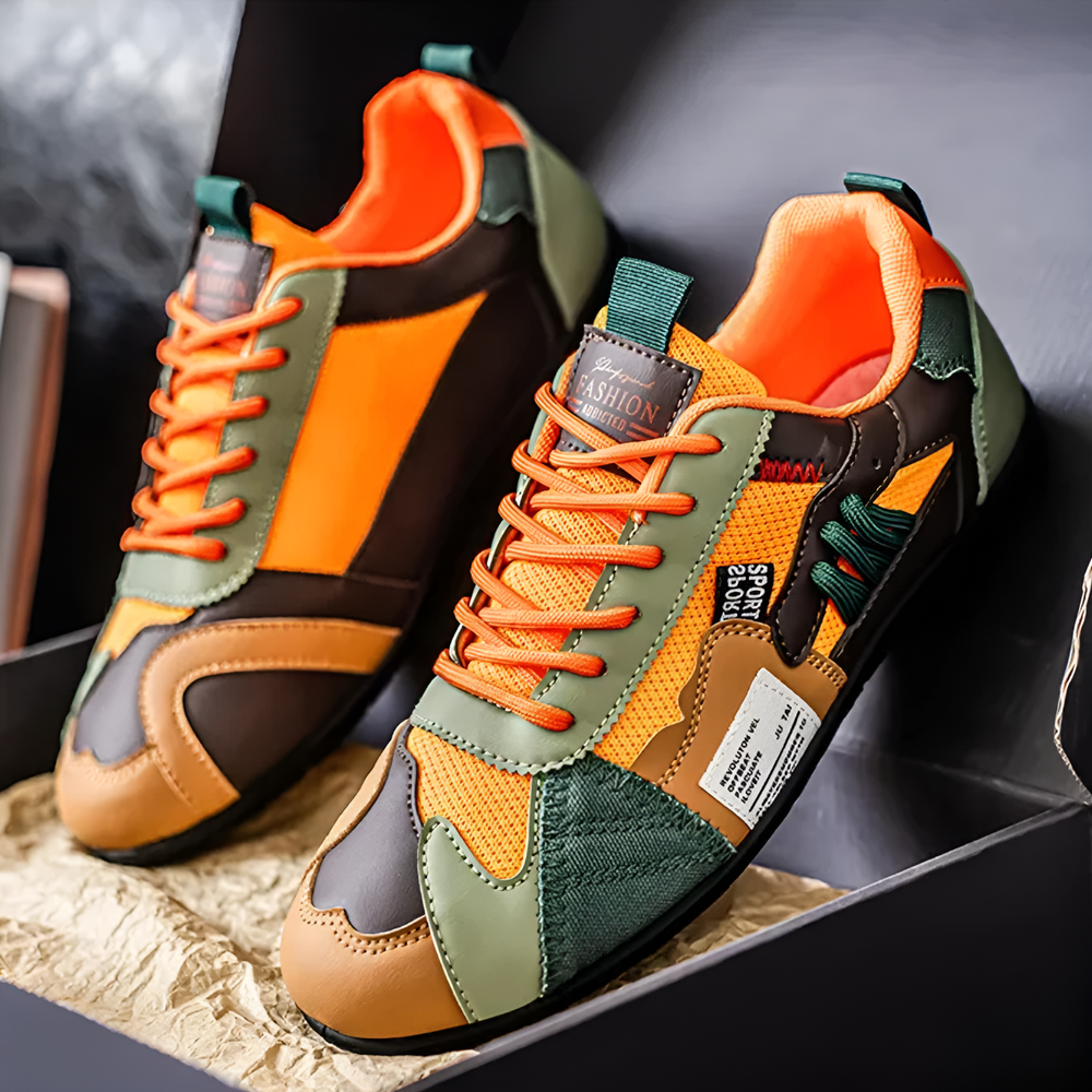 Men's Patchwork Retro Runner Sneakers