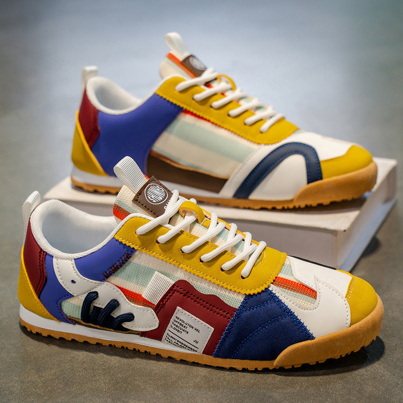 Men's Patchwork Retro Gum-Sole Sneakers