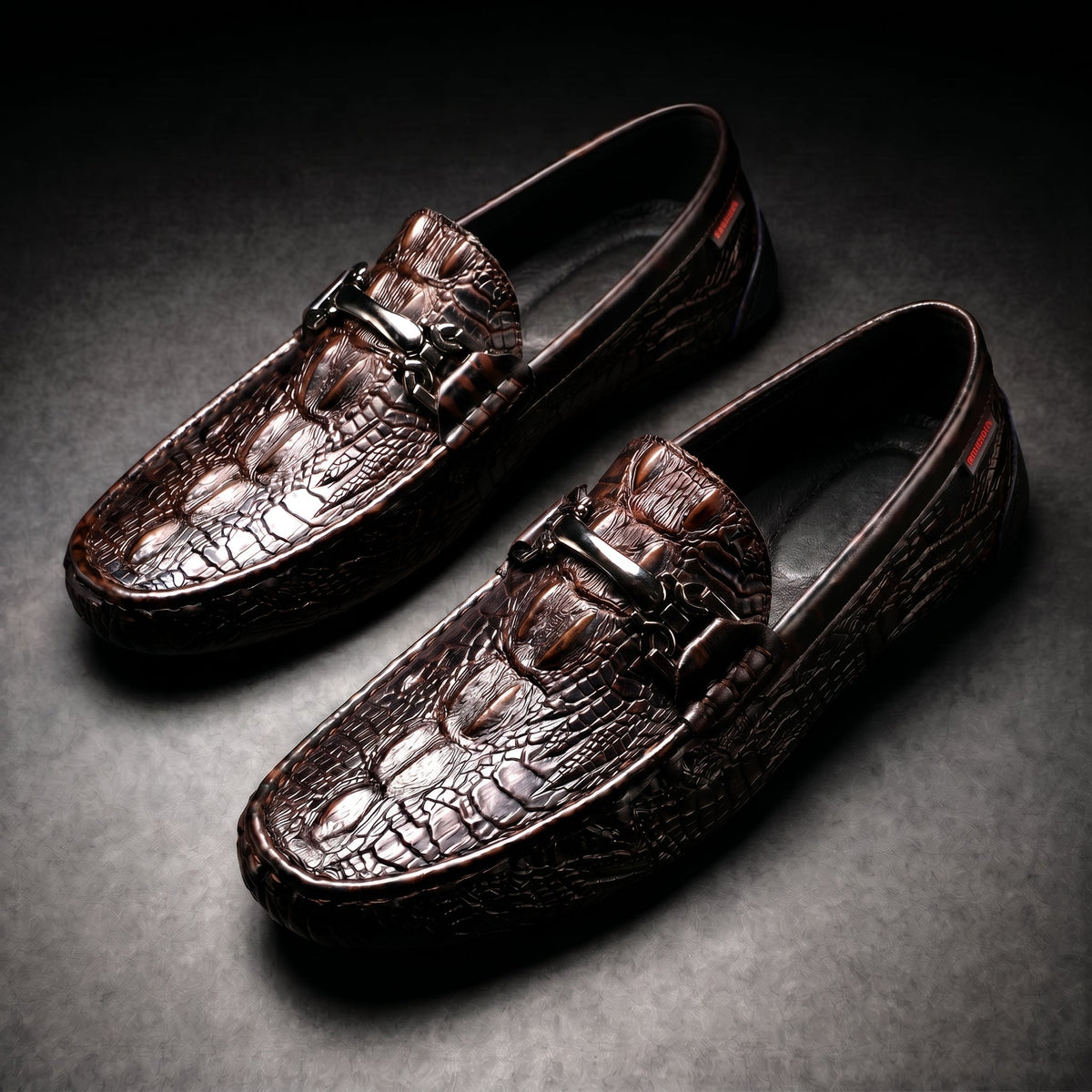 Men's Croc-Embossed Bit Loafers