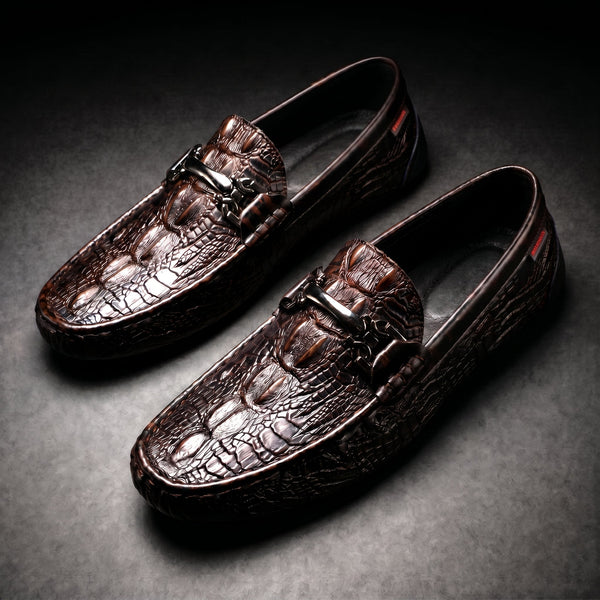 Men's Croc-Embossed Bit Loafers