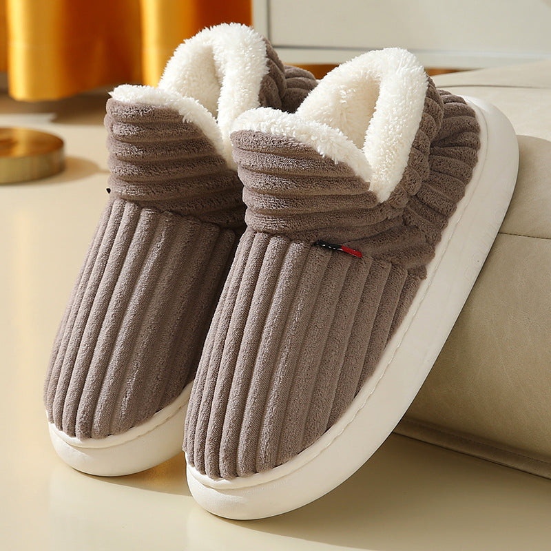 Ribbed Plush Bootie Slippers