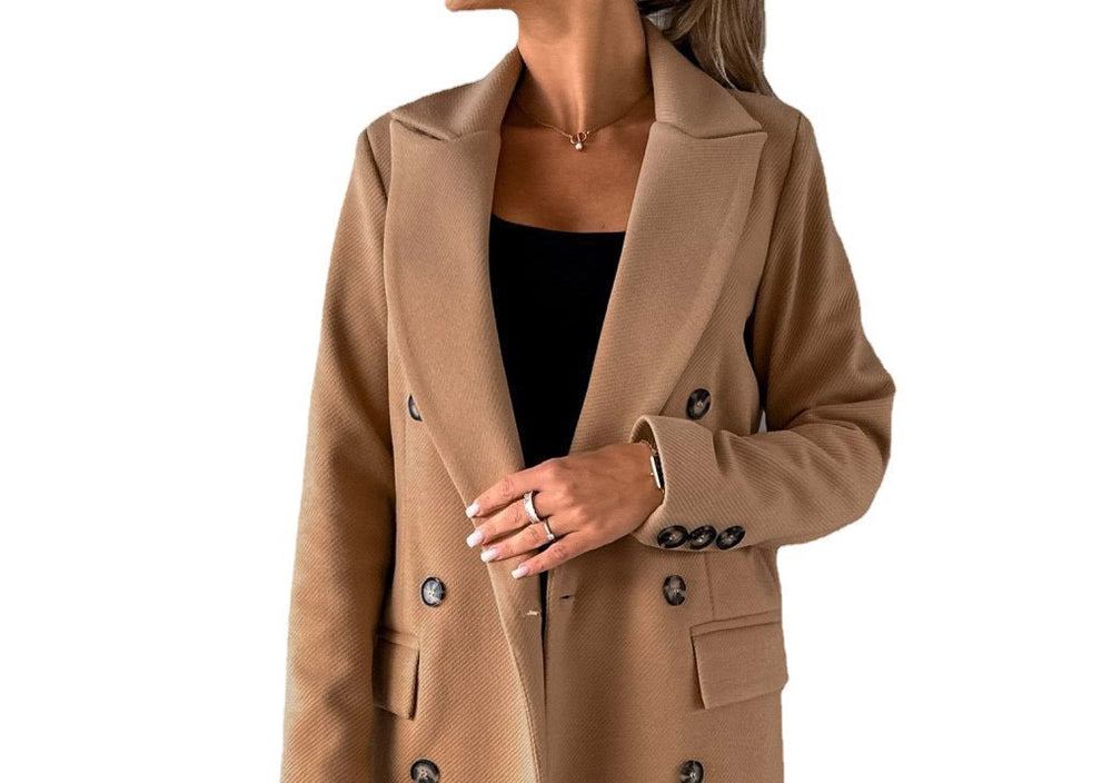 Classic Double-Breasted Longline Coat