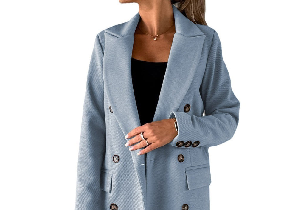 Classic Double-Breasted Longline Coat