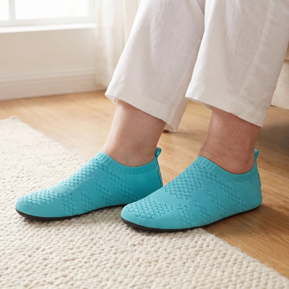 Knit Sock Slippers with Non-Slip Sole