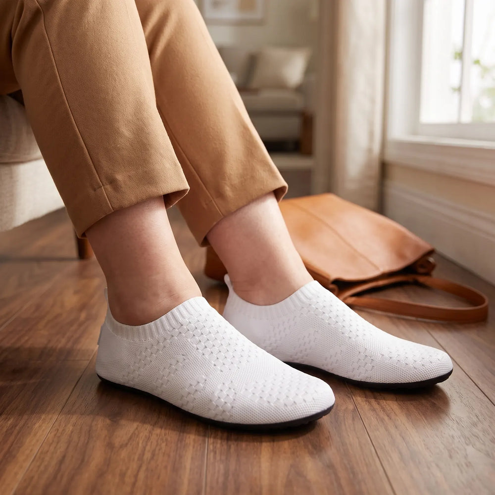 Knit Sock Slippers with Non-Slip Sole