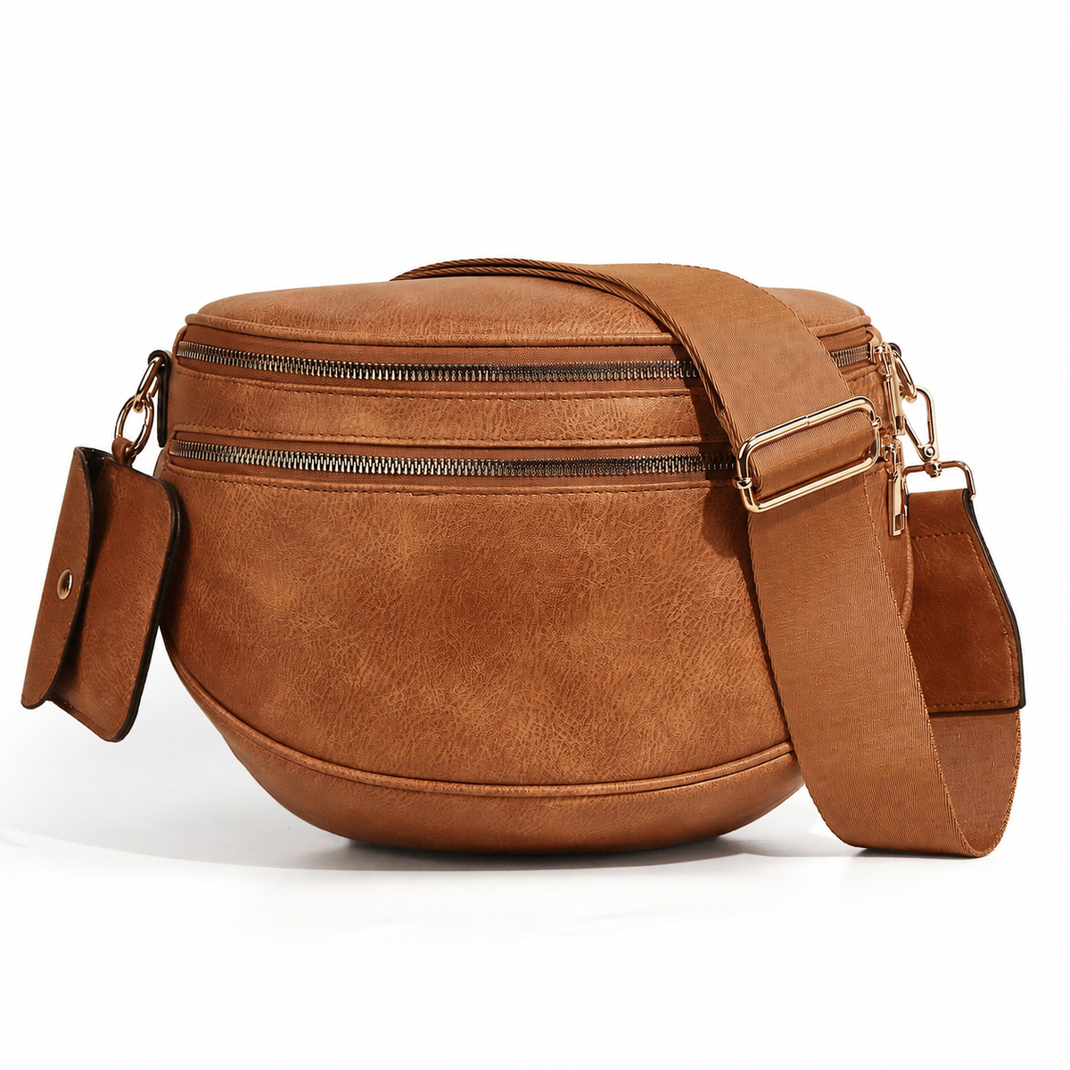 Half-Moon Crossbody Sling Bag with Mini Pouch