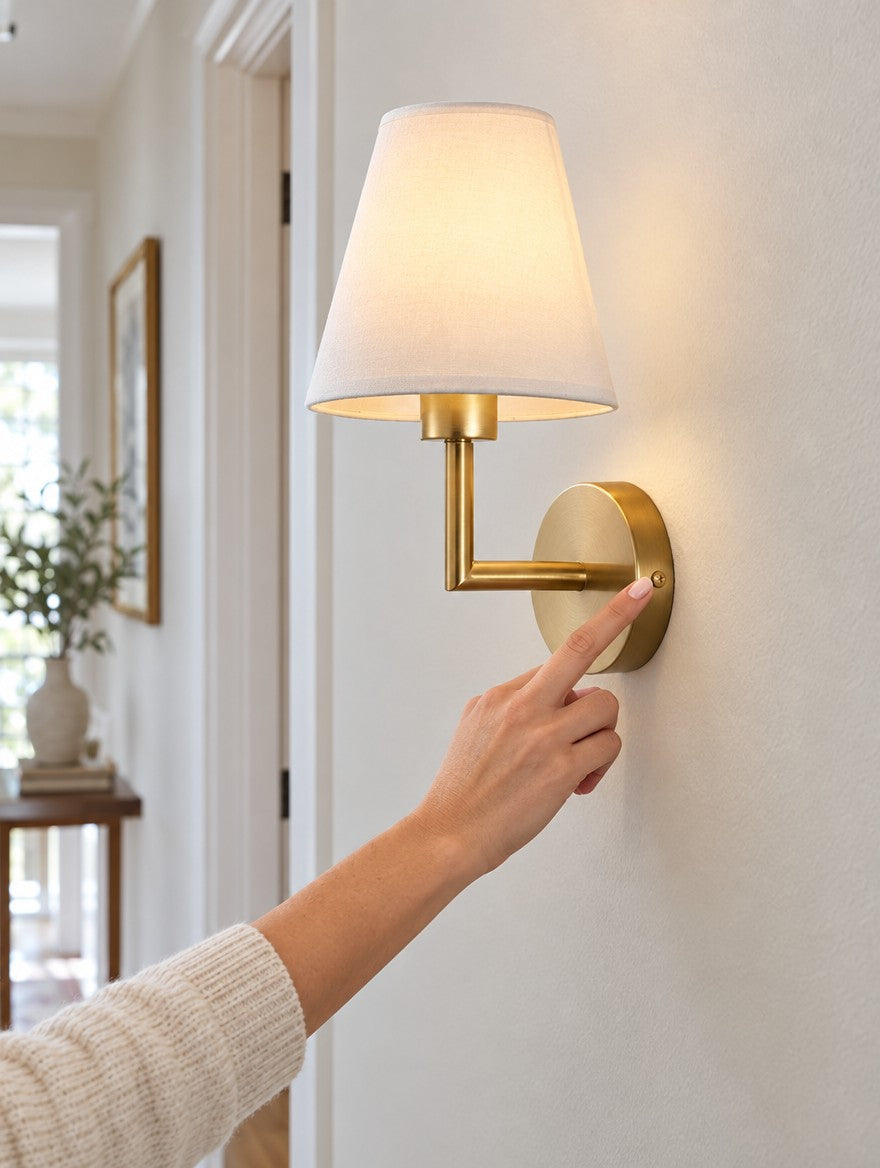 Cordless Brass Wall Sconce