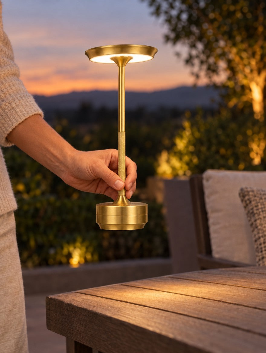 Cordless Gold Table Lamps (Set of 2)