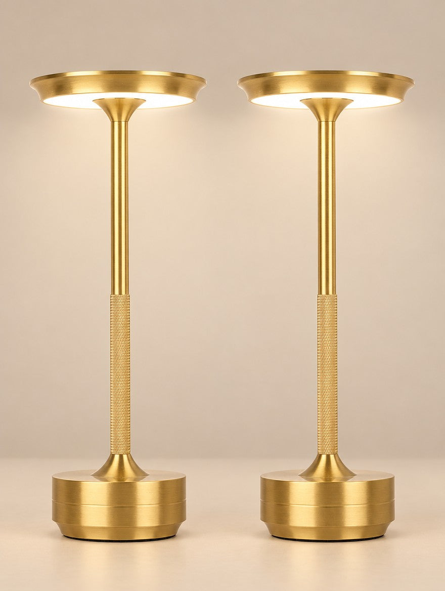 Cordless Gold Table Lamps (Set of 2)