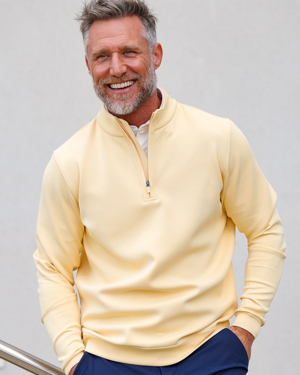 Men's Textured Stretch Quarter-Zip Pullover
