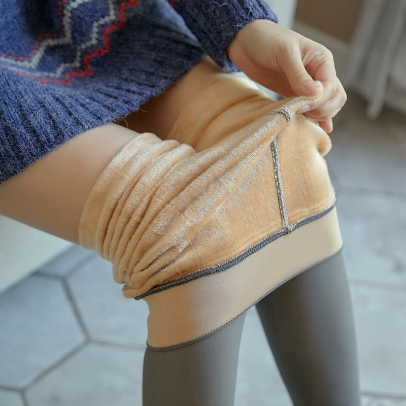 Sheer-Look Fleece-Lined Winter Tights