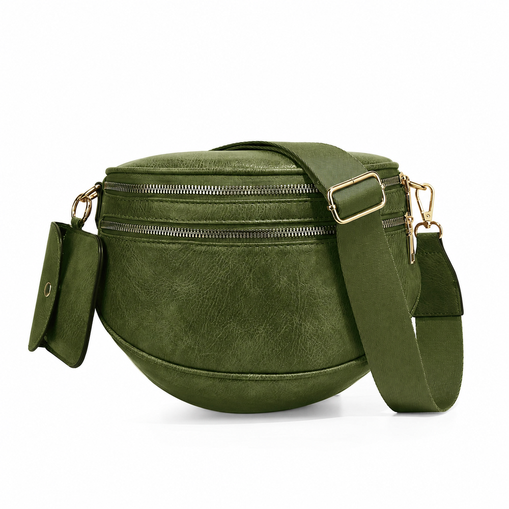 Half-Moon Crossbody Sling Bag with Mini Pouch