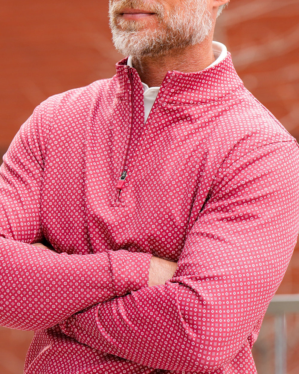 Men's Textured Stretch Quarter-Zip Pullover