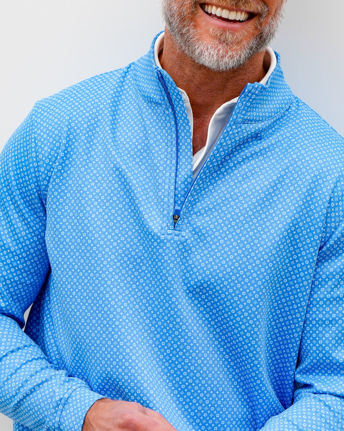 Men's Textured Stretch Quarter-Zip Pullover