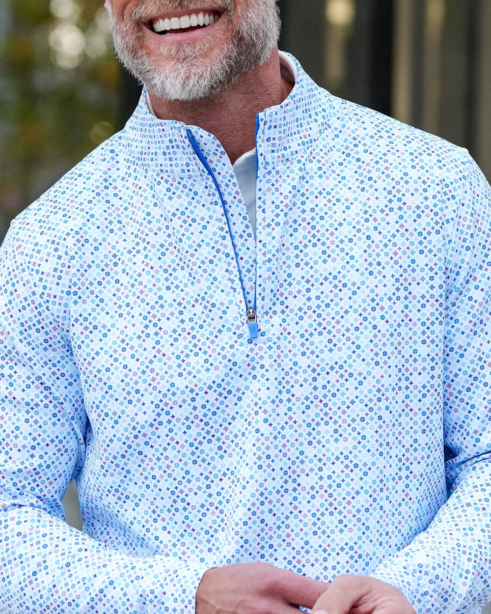 Men's Textured Stretch Quarter-Zip Pullover