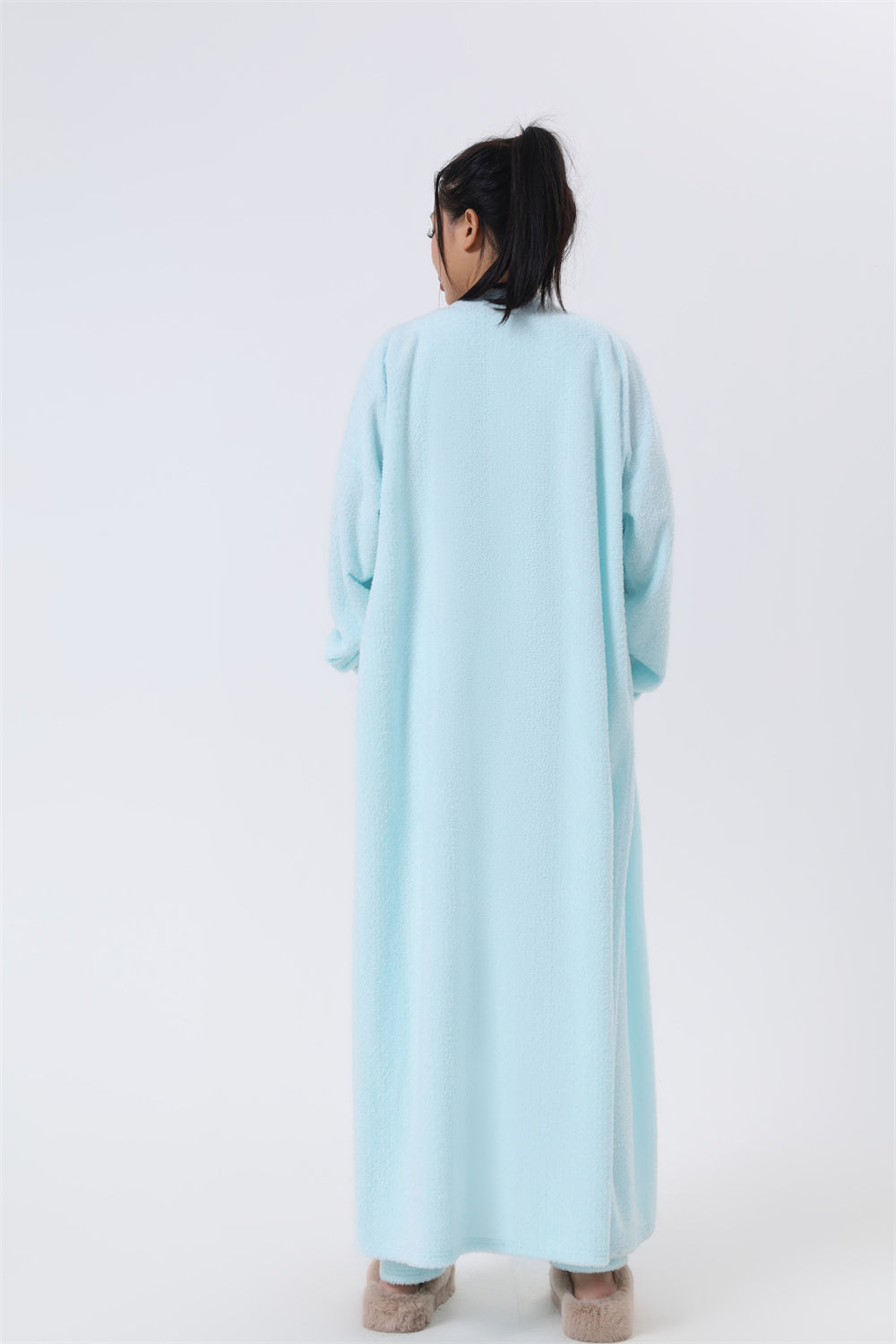 Fuzzy Knit 3-Piece Long Cardigan Lounge Set
