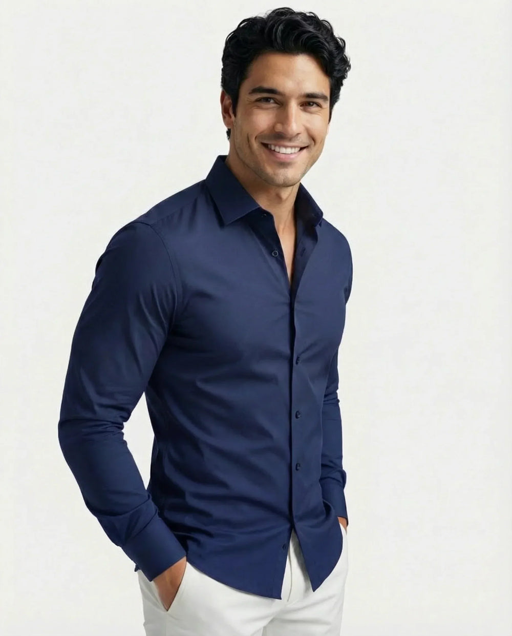 Men's Wrinkle-Resistant Stretch Dress Shirt