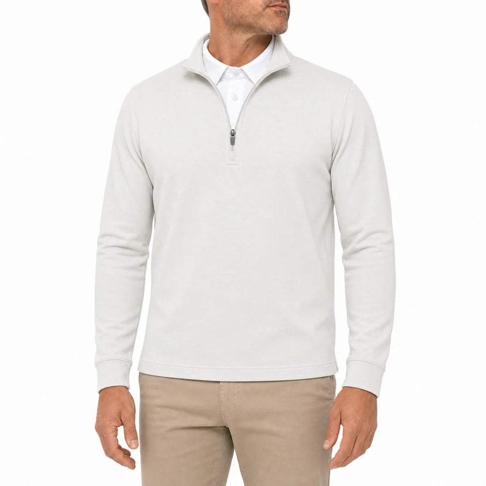 Men's Layered-Look Collar Quarter-Zip Pullover
