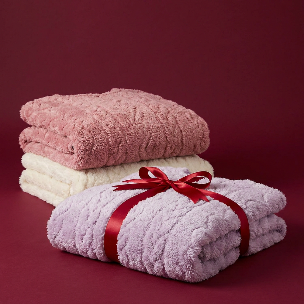 Cable-Texture Plush Fleece Lounge Set
