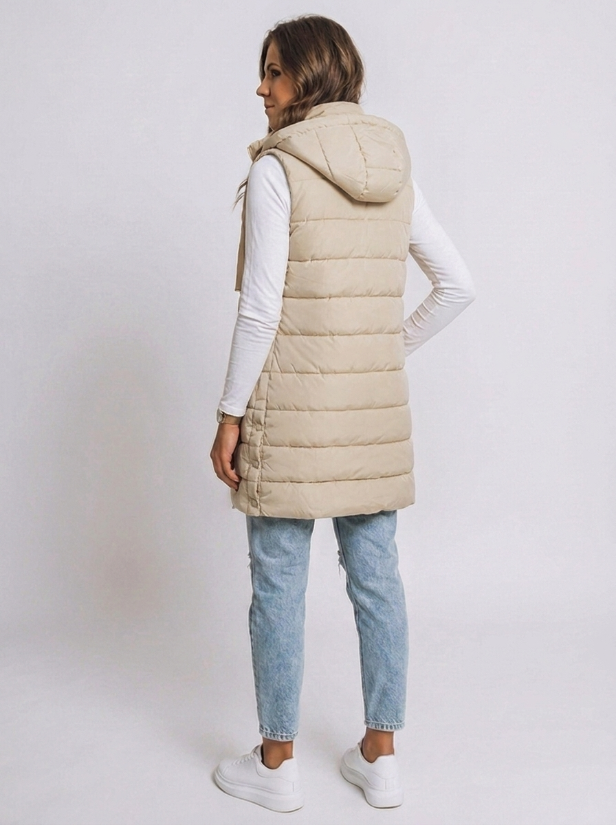 Longline Hooded Quilted Puffer Vest